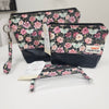 Moth & Flowers w/Black Background Project Bag