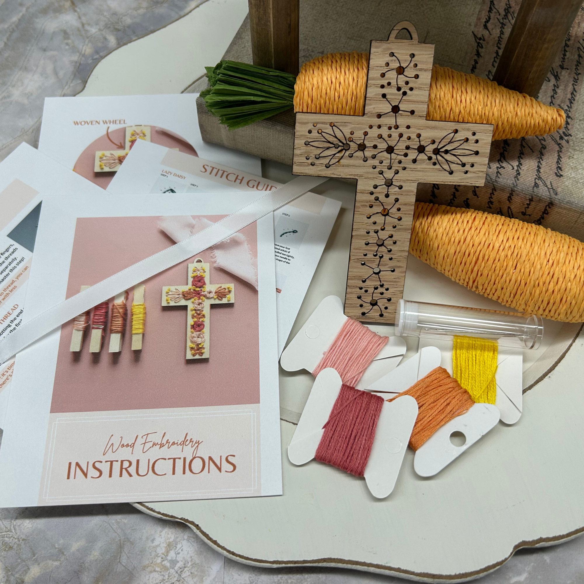 Floral Cross DIY Embroidery Kit