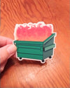 Dumpster Fire Sticker, Funny, Trashy, Trash Can Lit