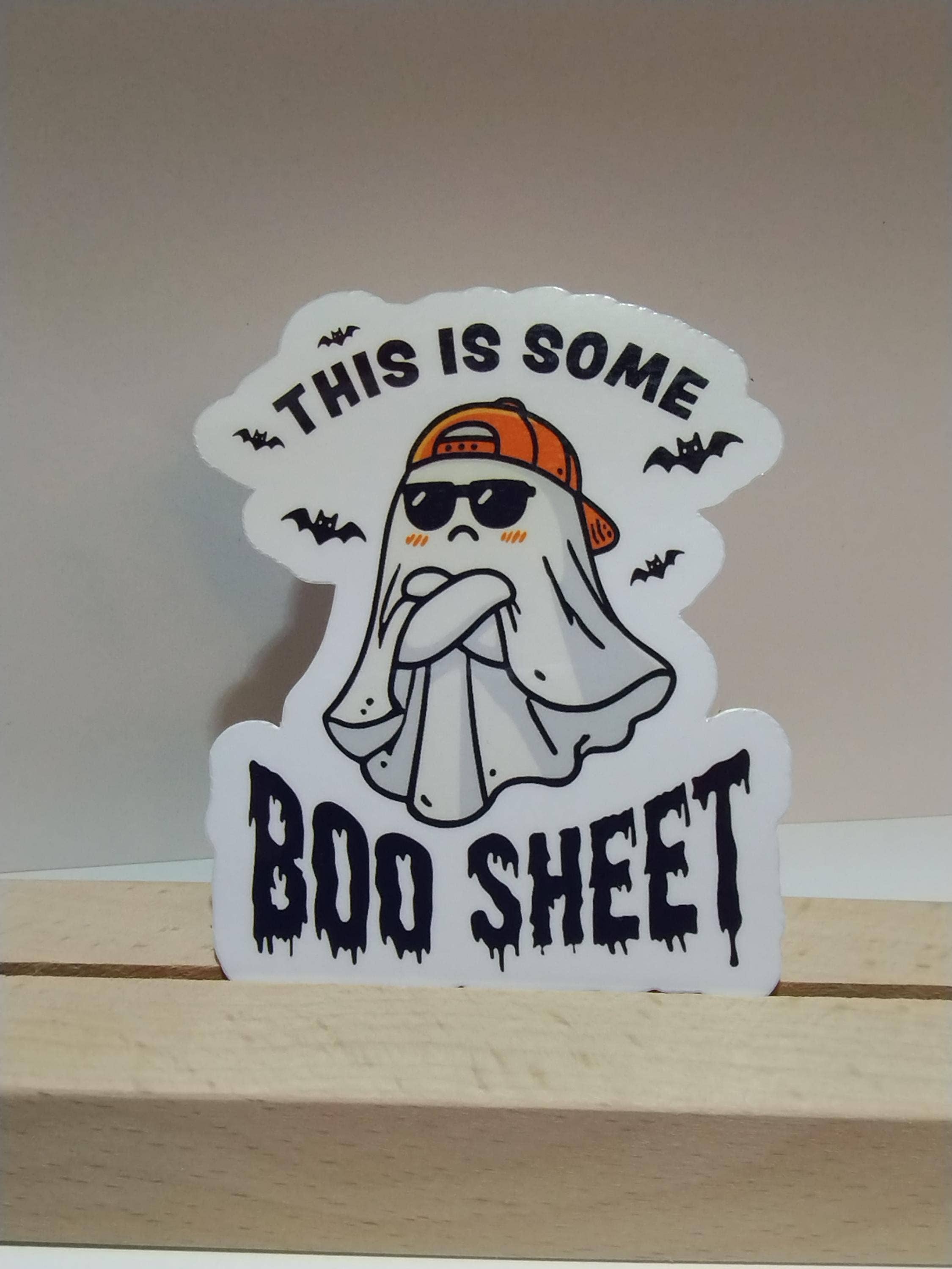 This Is Some Boo Sheet Ghost Sticker for Halloween Decorations