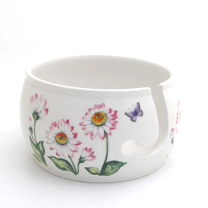 Yarn Bowl - Pink Daisies