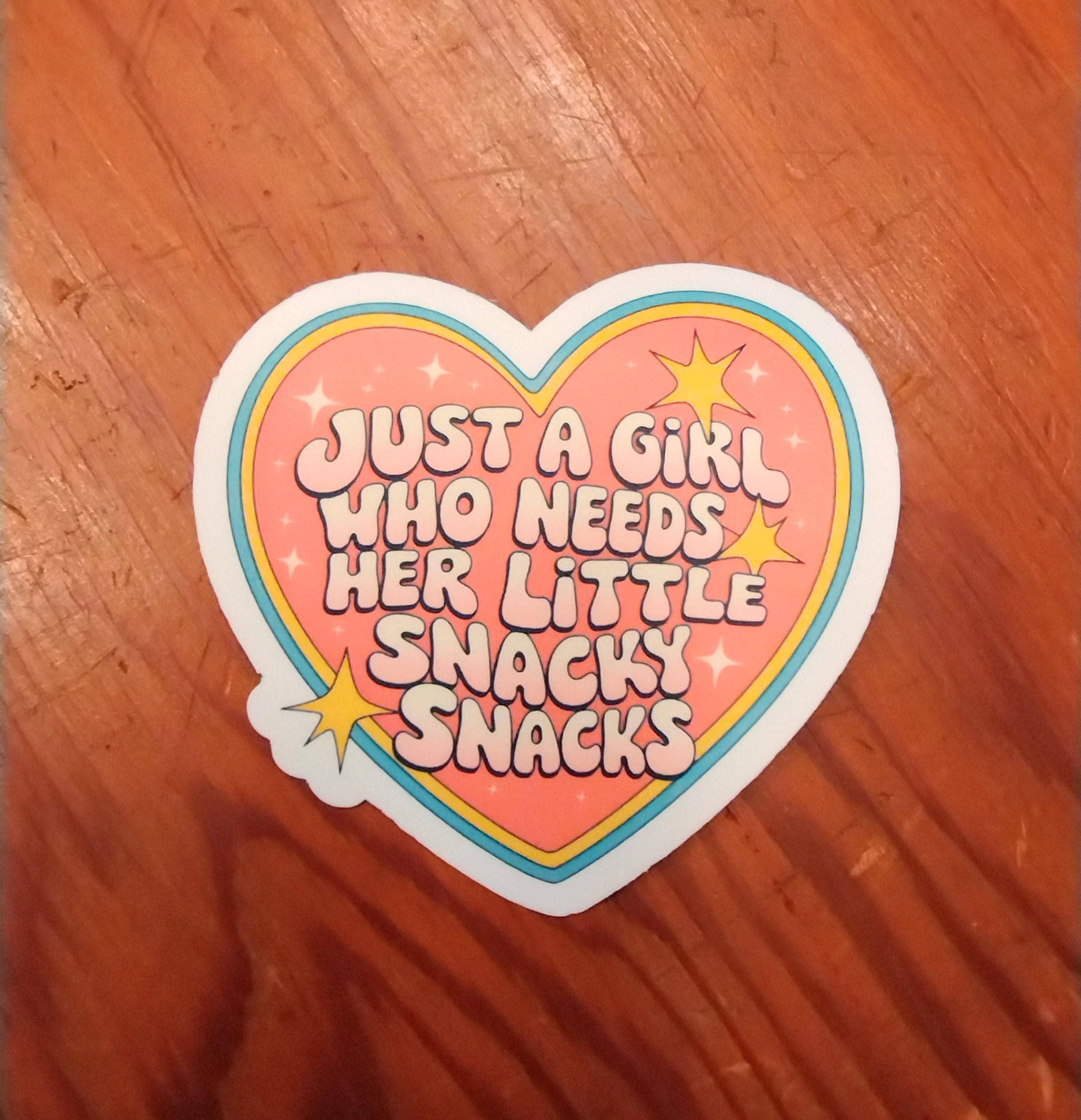 Just A Girl Who Needs Her Little Snacky Snacks Humor Sticker