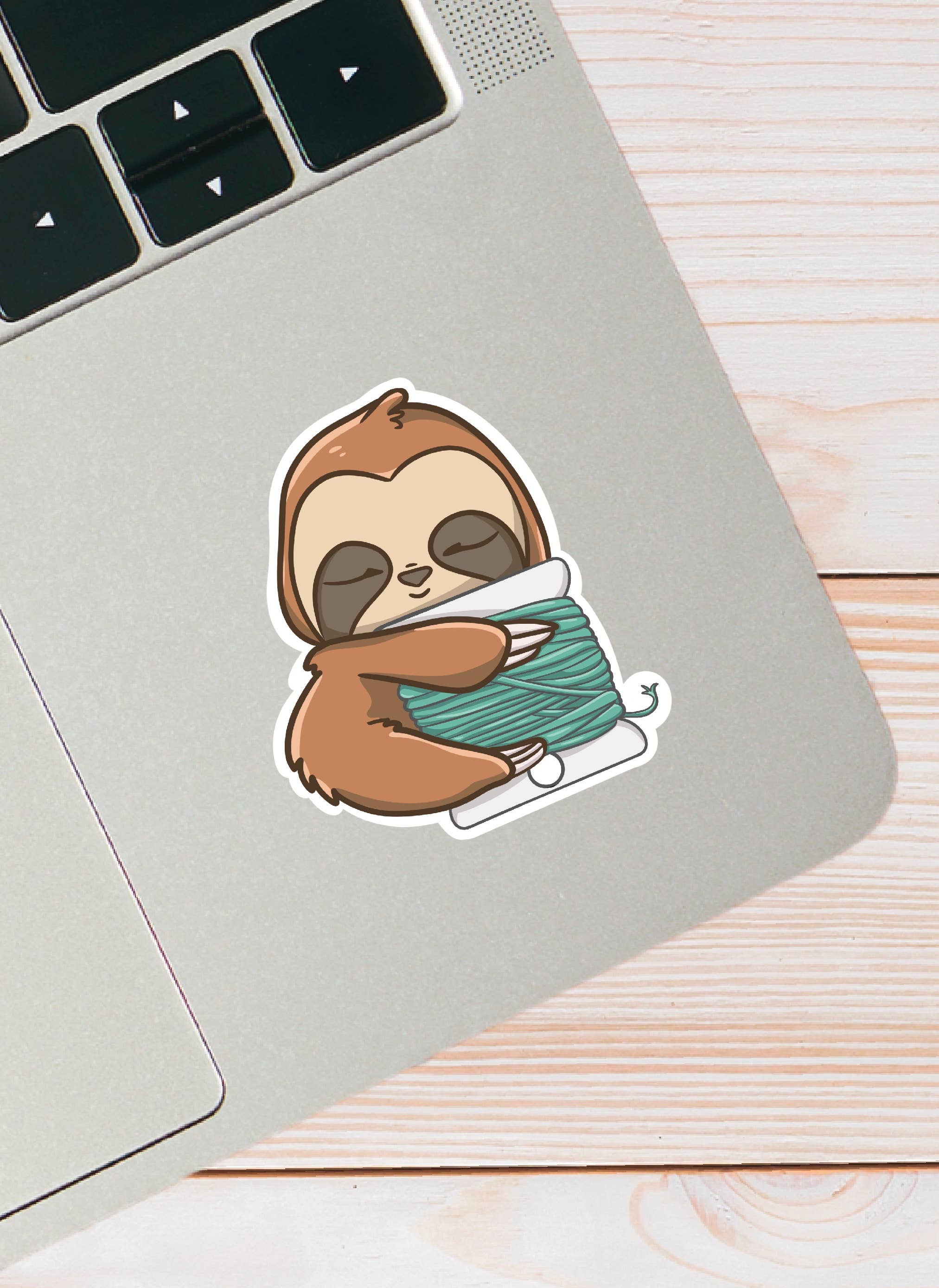 DMC Floss Sloth - cross stitch or embroidery sticker 