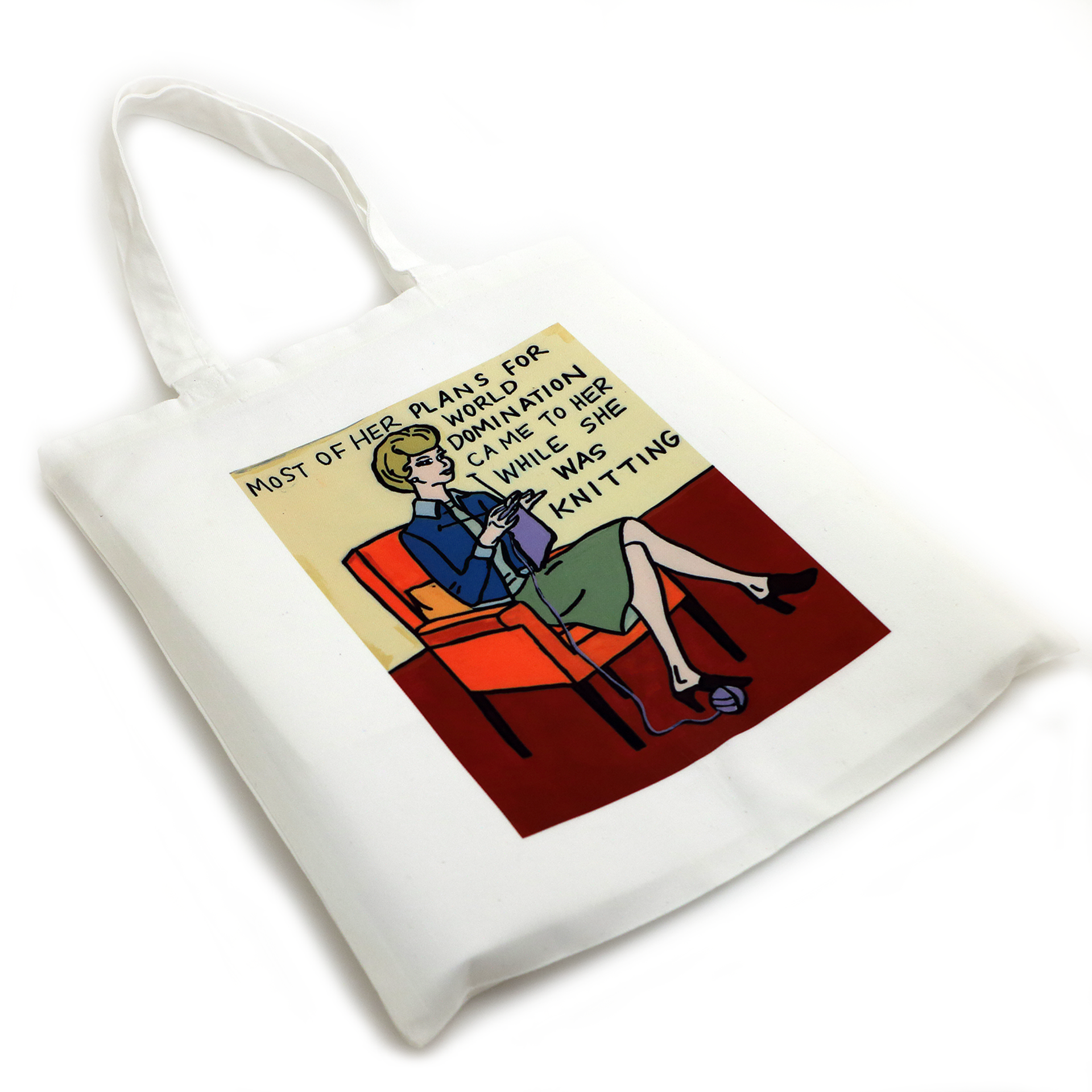 World Domination While Knitting Tote Bag